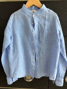 💯 Italian linen button down shirt. Classic style, boys ,girls Size S-M